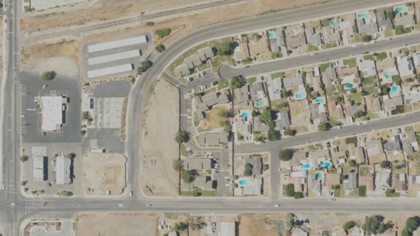 Aerial survey view of Kings River on Elgin