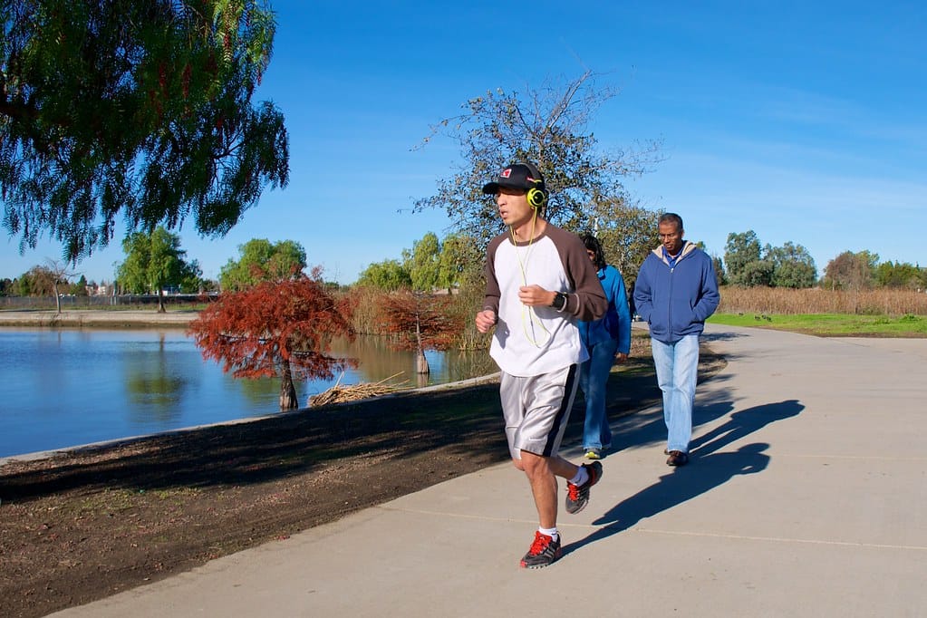 Jogging by Lake Elizabeth