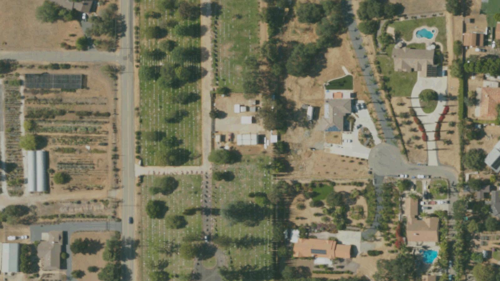 Aerial survey view of Masonic Cemetery