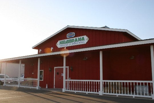 Exterior of the Gaslight Melodrama Theatre and Music Hall building on Jomani Drive in Bakersfield, California