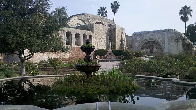 The ruined Great Stone Church at Mission San Juan Capistrano, destroyed in the 1812 earthquake