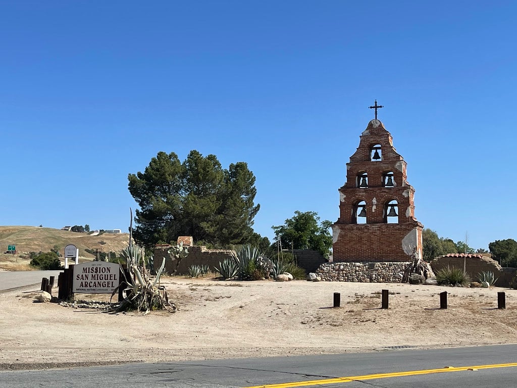 Mission San Miguel Arcángel, an 1797 Franciscan mission and National Historic Landmark in San Miguel, California