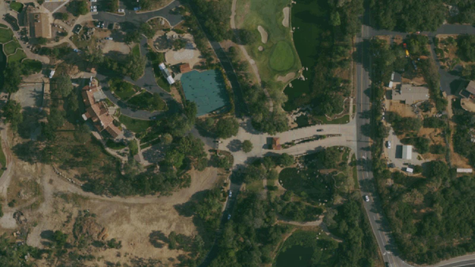 Aerial survey view of Mt. Woodson Castle