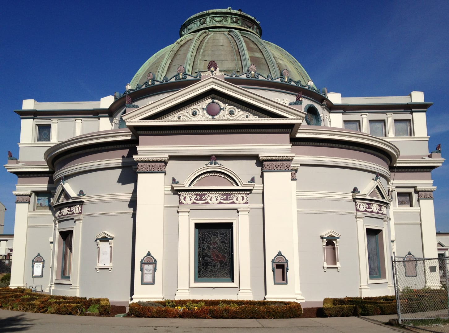 Neptune Society Columbarium 1898 neoclassical domed mausoleum exterior in San Francisco's Inner Richmond district