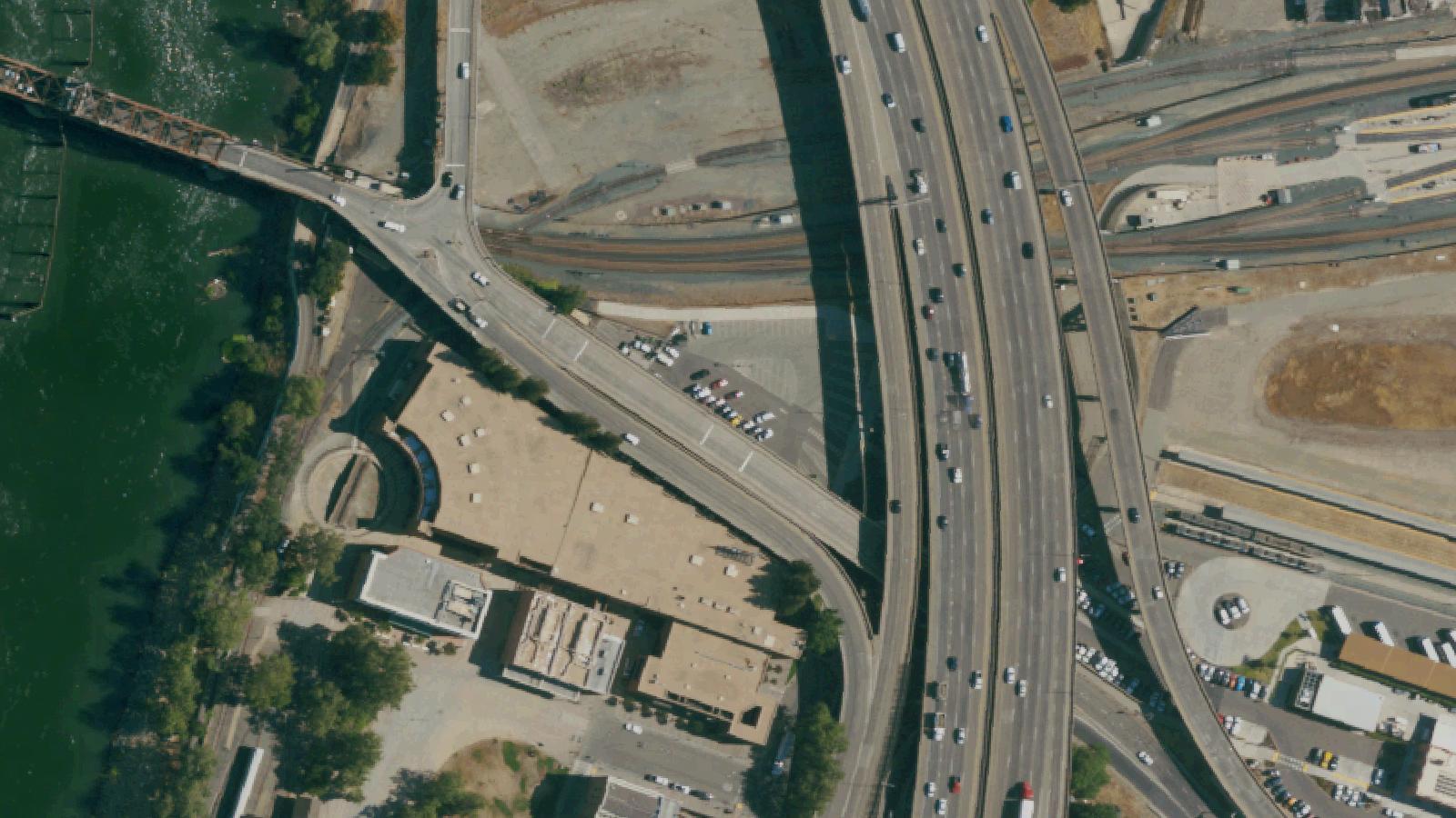 Aerial survey view of Old Sacramento Underground Tunnels