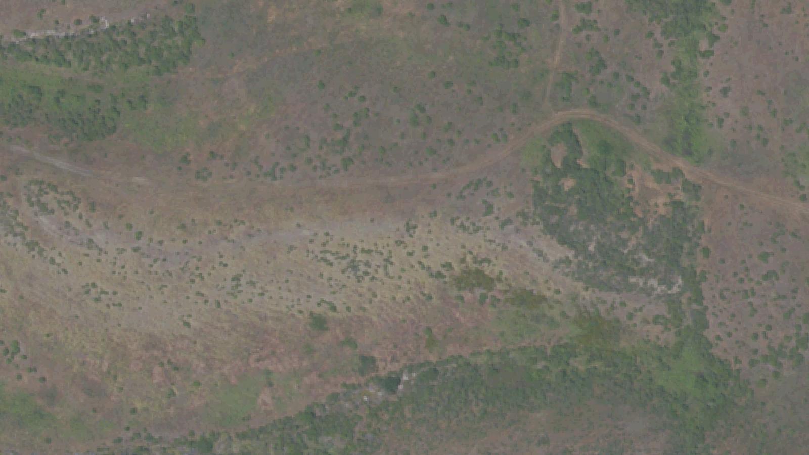 Aerial survey view of Purissima Cemetery (Ghost Town)