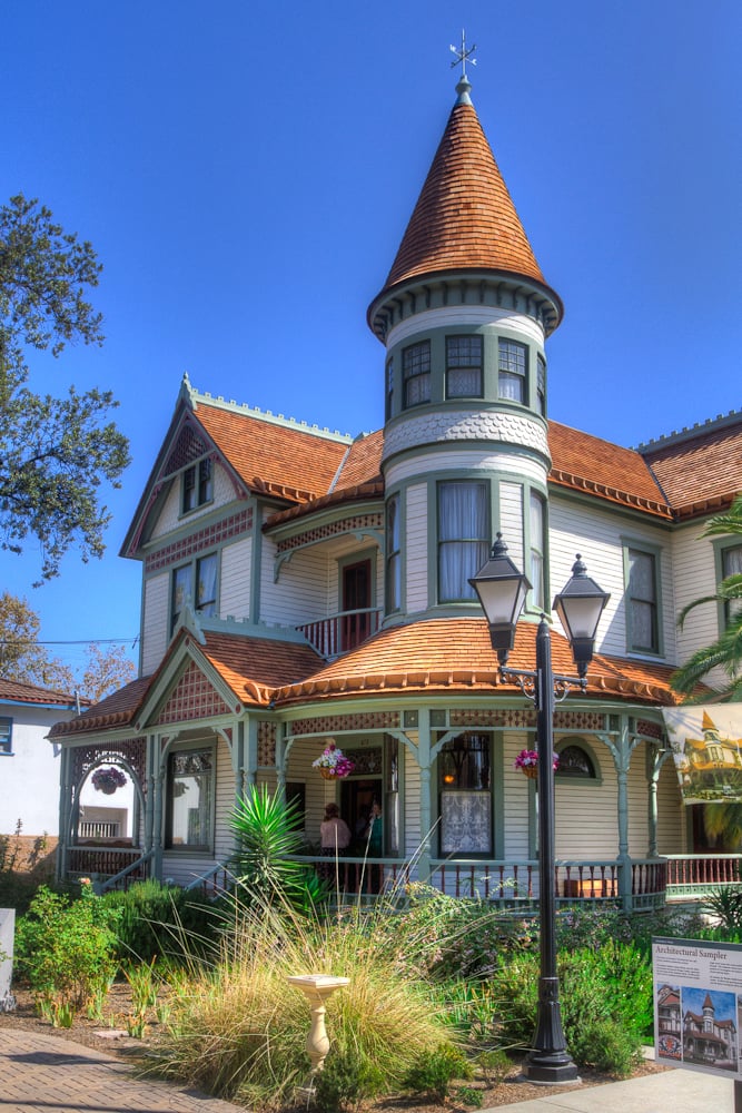 The Woelke-Stoffel House (Red Cross House), an 1896 Queen Anne mansion in Anaheim's Founders Park