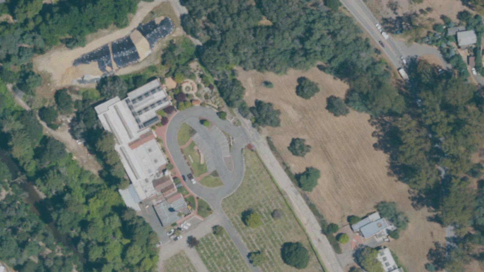 Aerial survey view of Santa Cruz Memorial Park
