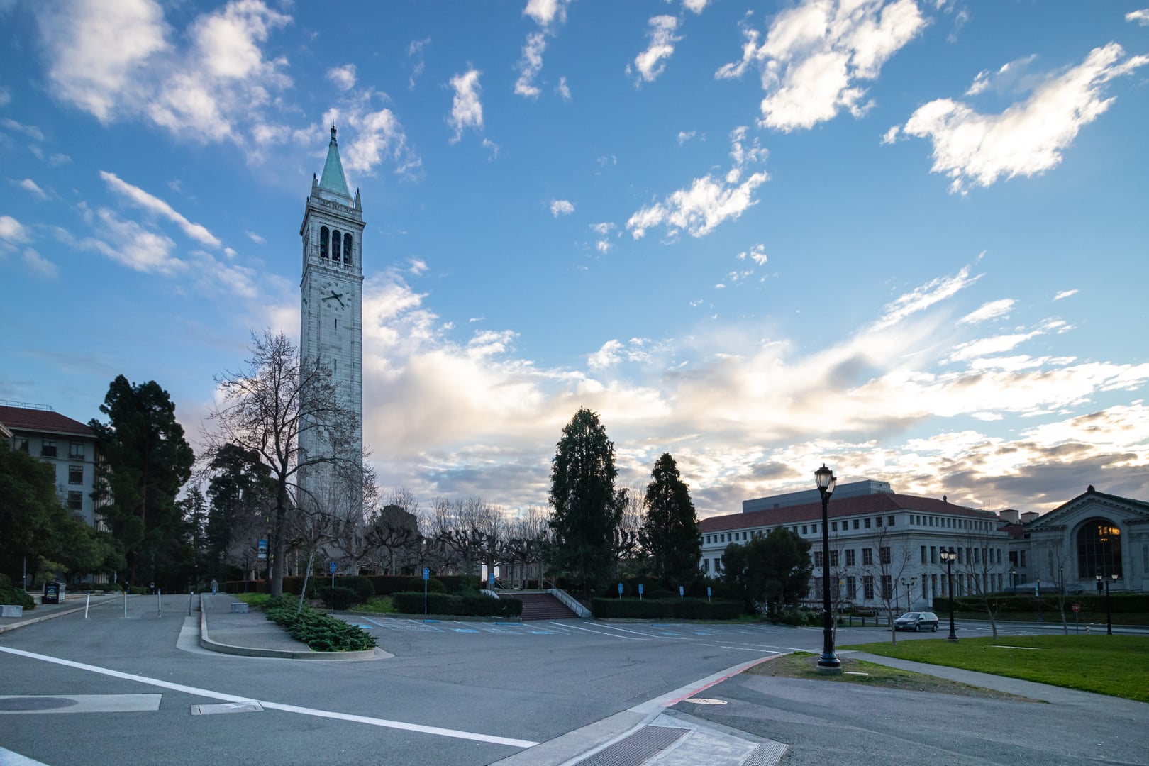 307-foot Sather Tower (the Campanile, 1914) by John Galen Howard at the University of California, Berkeley.