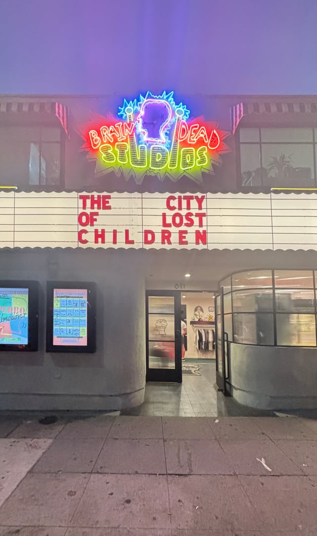Exterior of Brain Dead Studios (formerly Silent Movie Theatre) at 611 N Fairfax Ave, Los Angeles