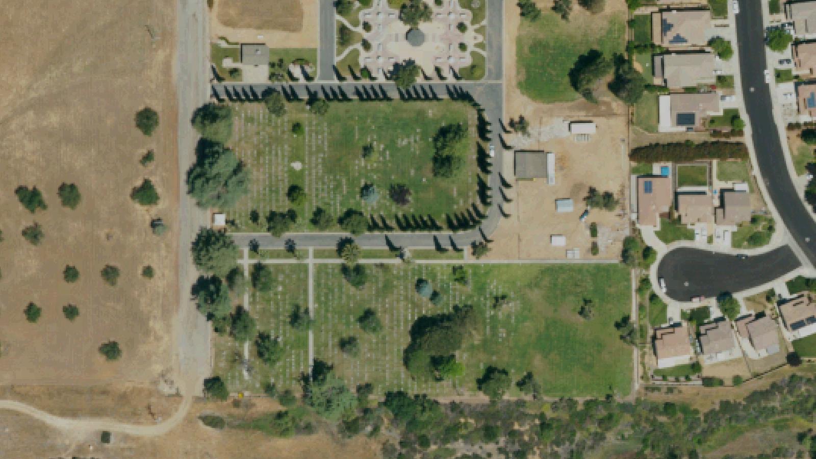 Aerial survey view of Stewart Sunnyslope Cemetery