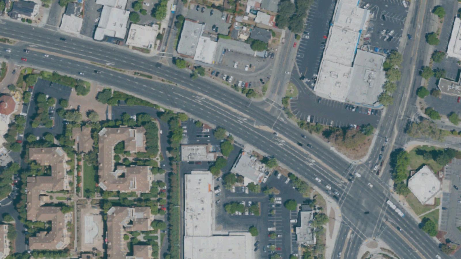 Aerial survey view of Sunnyvale Toys R Us Site (former Murphy Ranch)