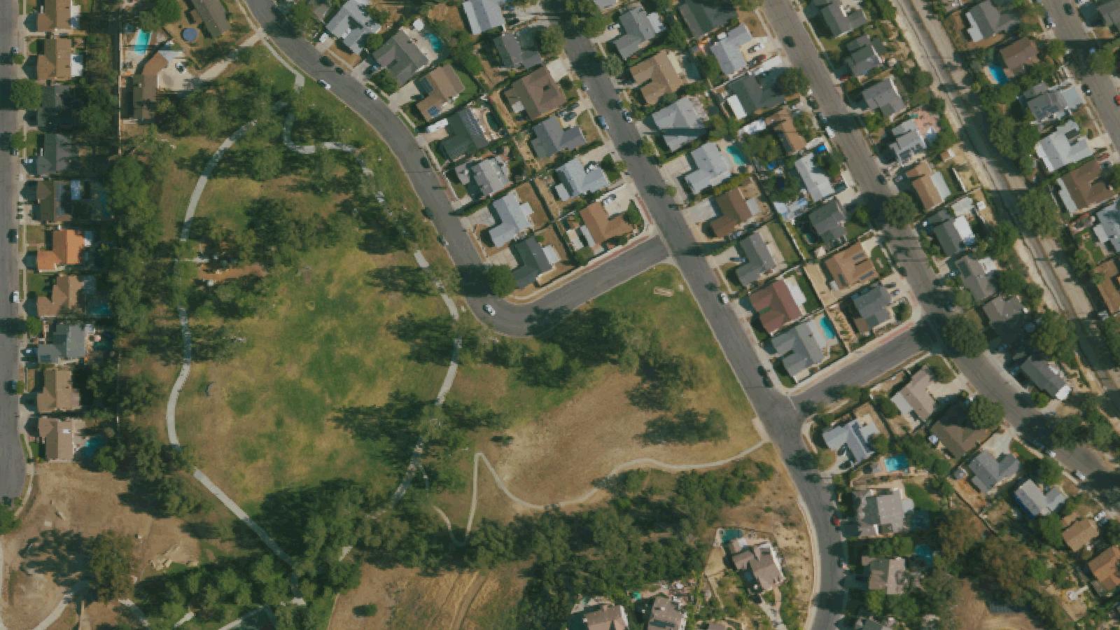 Aerial survey view of Sycamore Park