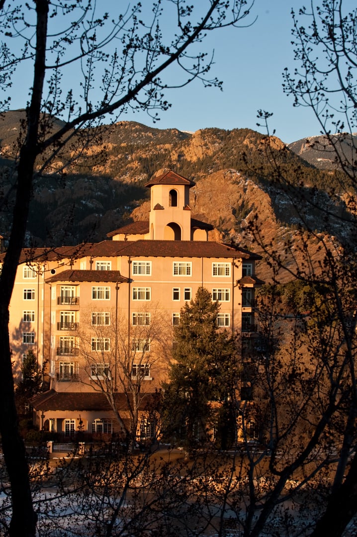 The Mediterranean Revival style Broadmoor Hotel, Colorado Springs, Colorado.
