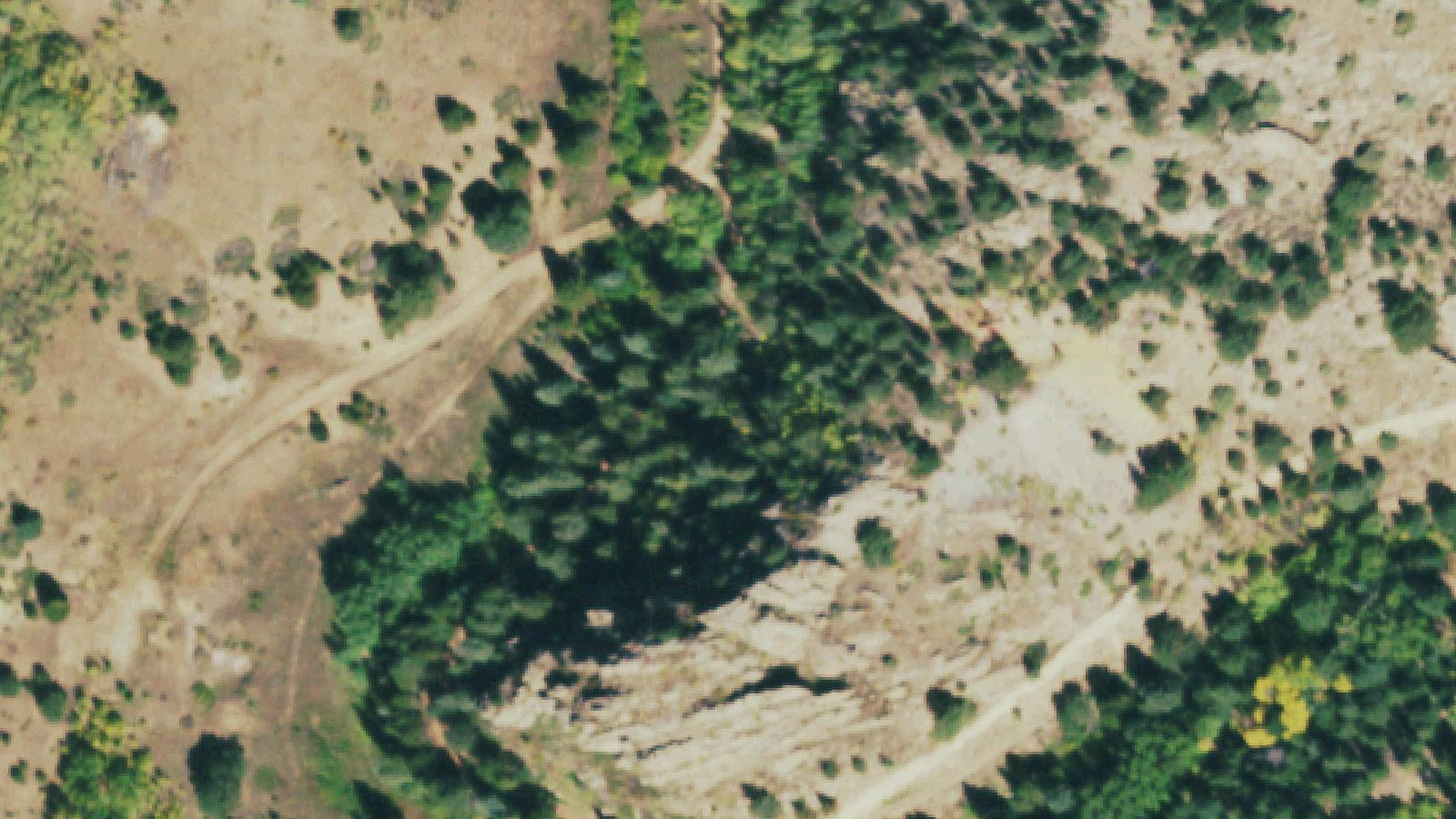 Aerial survey view of Central City Masonic Cemetery