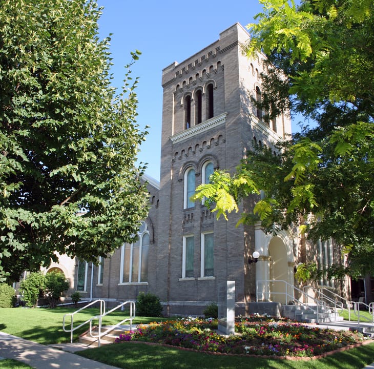 The First Congregational Church, located at 980 Clarkson Street in Denver, Colorado