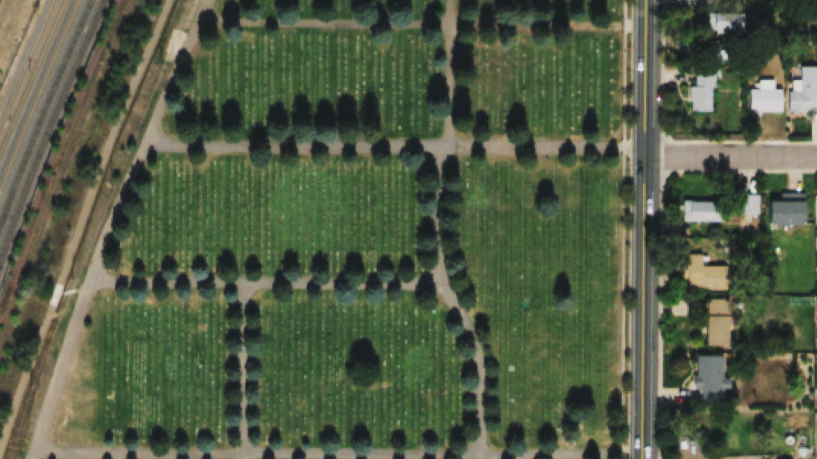 Aerial survey view of Littleton Cemetery