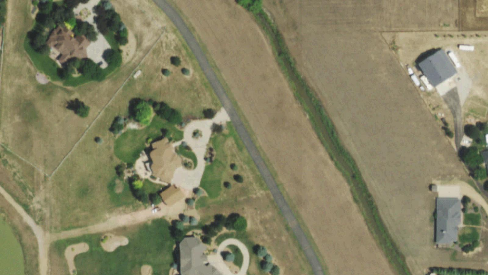 Aerial survey view of Mead Cemetery