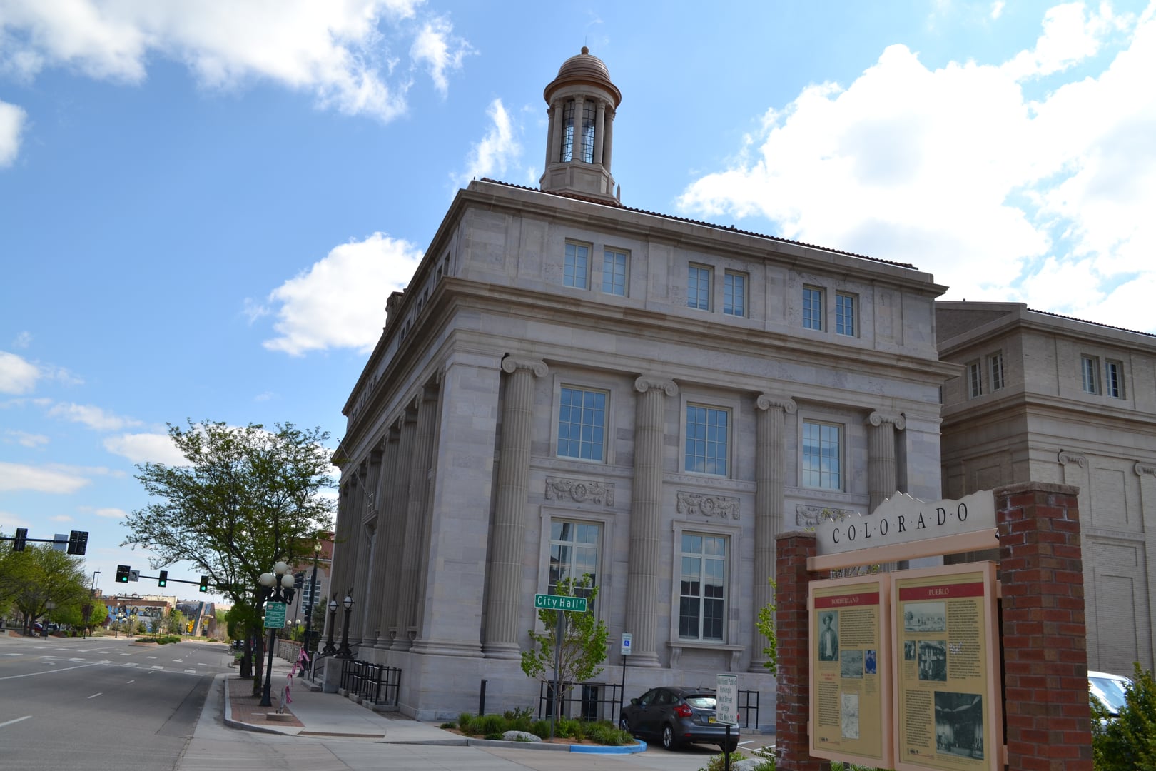 Exterior of Pueblo Memorial Hall, dedicated in 1919 as a World War I memorial theater