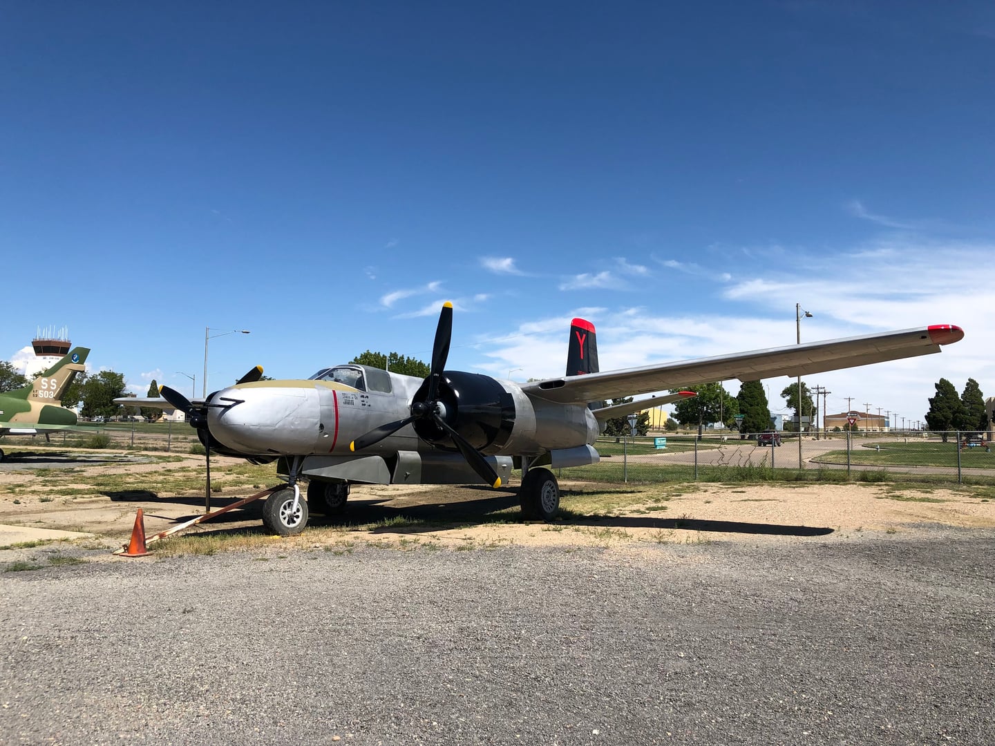 WWII-era aircraft on display at the Pueblo Weisbrod Aircraft Museum on former Army Air Base grounds