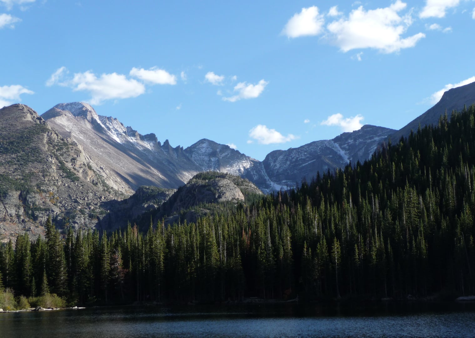 Glacier Gorge viewed from Bear Lake in Rocky Mountain National Park Colorado