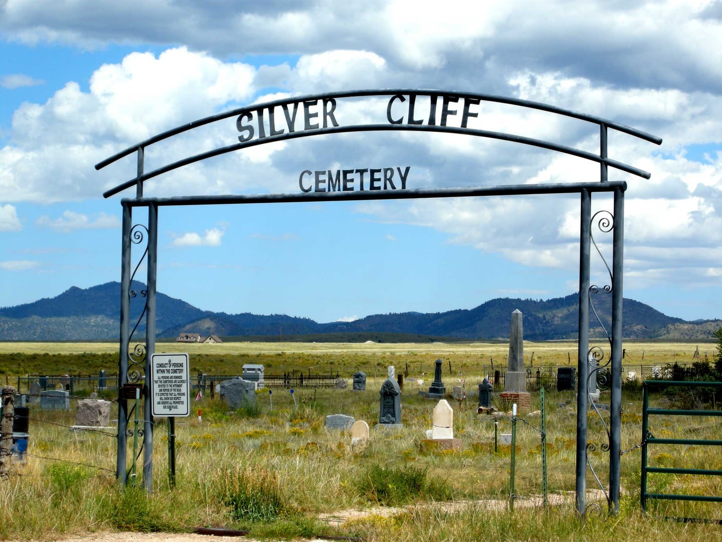 Silver Cliff Cemetery in Custer County, Colorado, famous for unexplained blue ghost lights documented for over a century