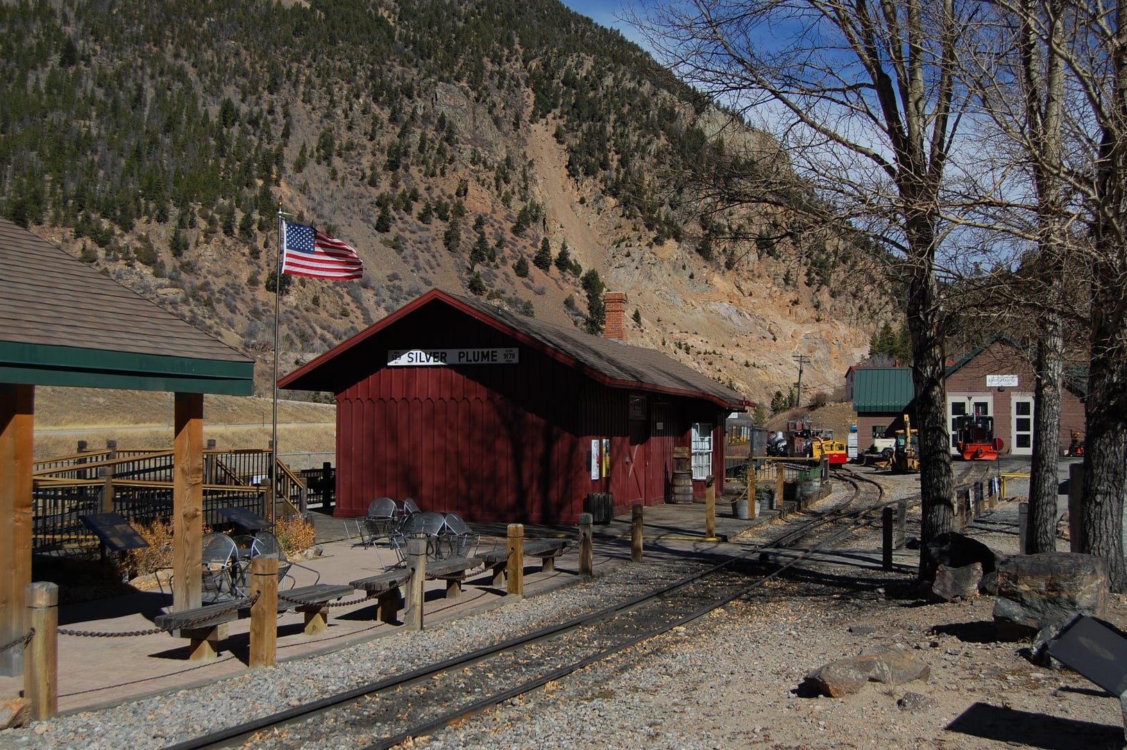 Historic Silver Plume train station in Clear Creek County, Colorado