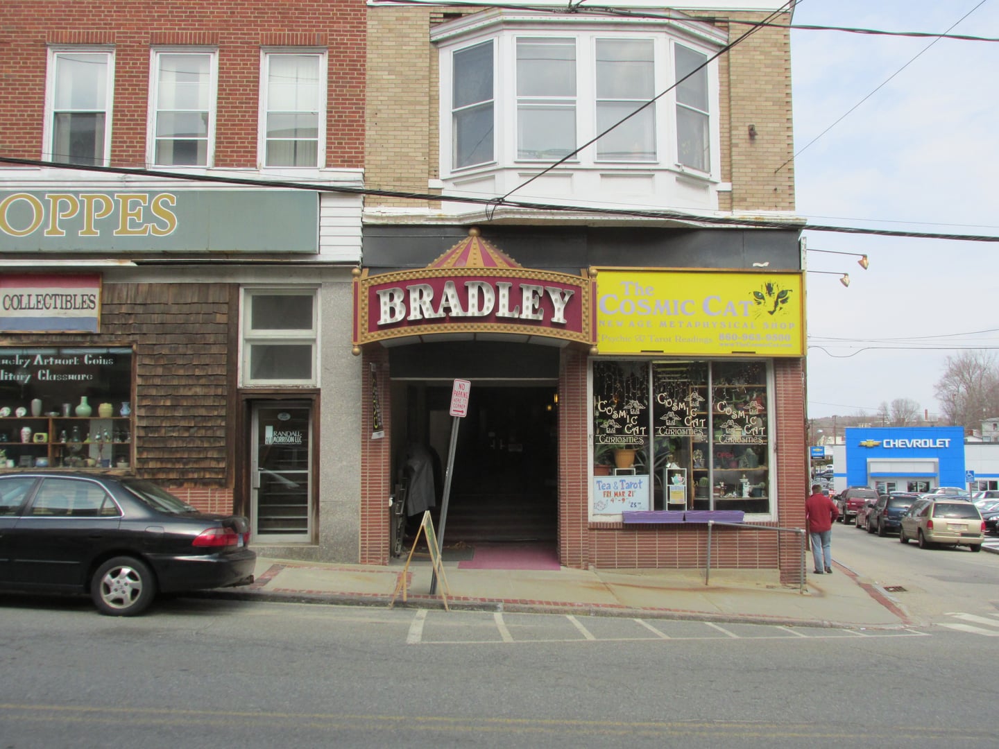The 1901 Bradley Playhouse opera house on Front Street in Putnam, Connecticut