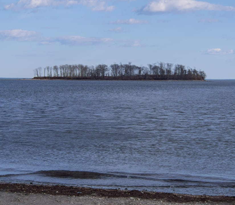 Charles Island, viewed from Silver Sands State Park.
