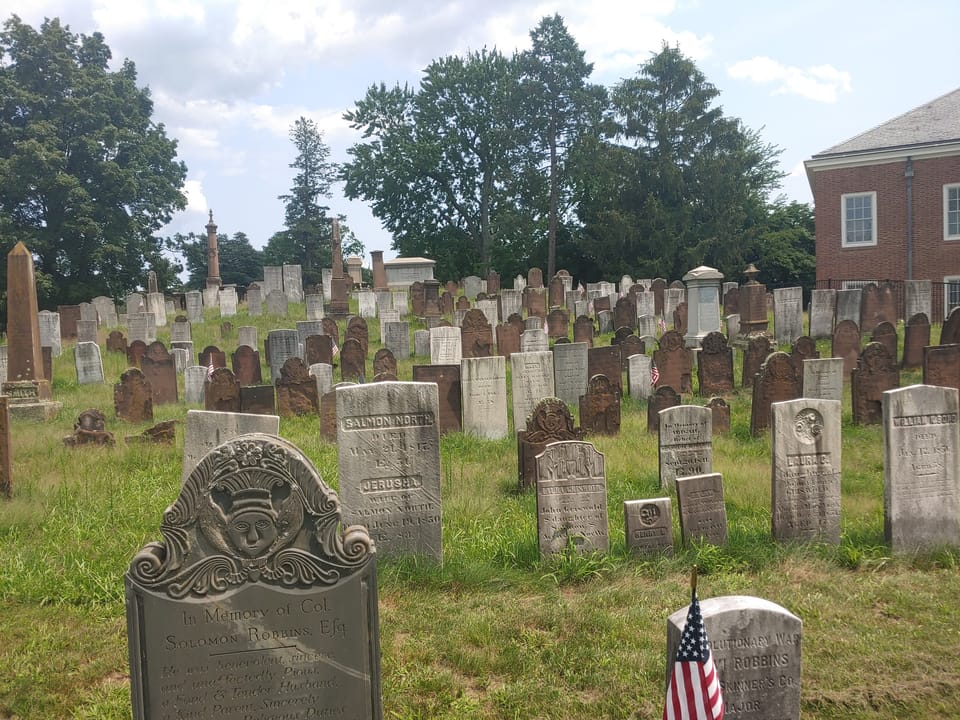 Looking over Wethersfield Village Cemetery