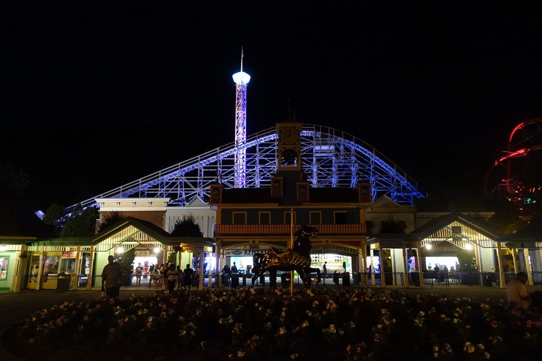 Lake Compounce amusement park main entrance gate in Bristol Connecticut