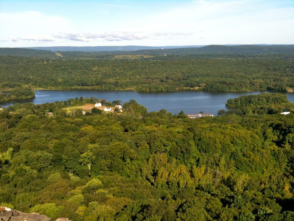 Mattabesett Blue-Blazed Trail.  

Silver Lake viewed from Lamentation Mountain.