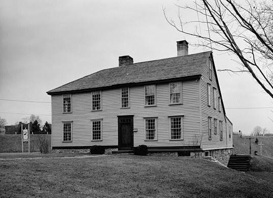 The 1675 Thomas Leffingwell Inn at 348 Washington Street in Norwichtown, Connecticut