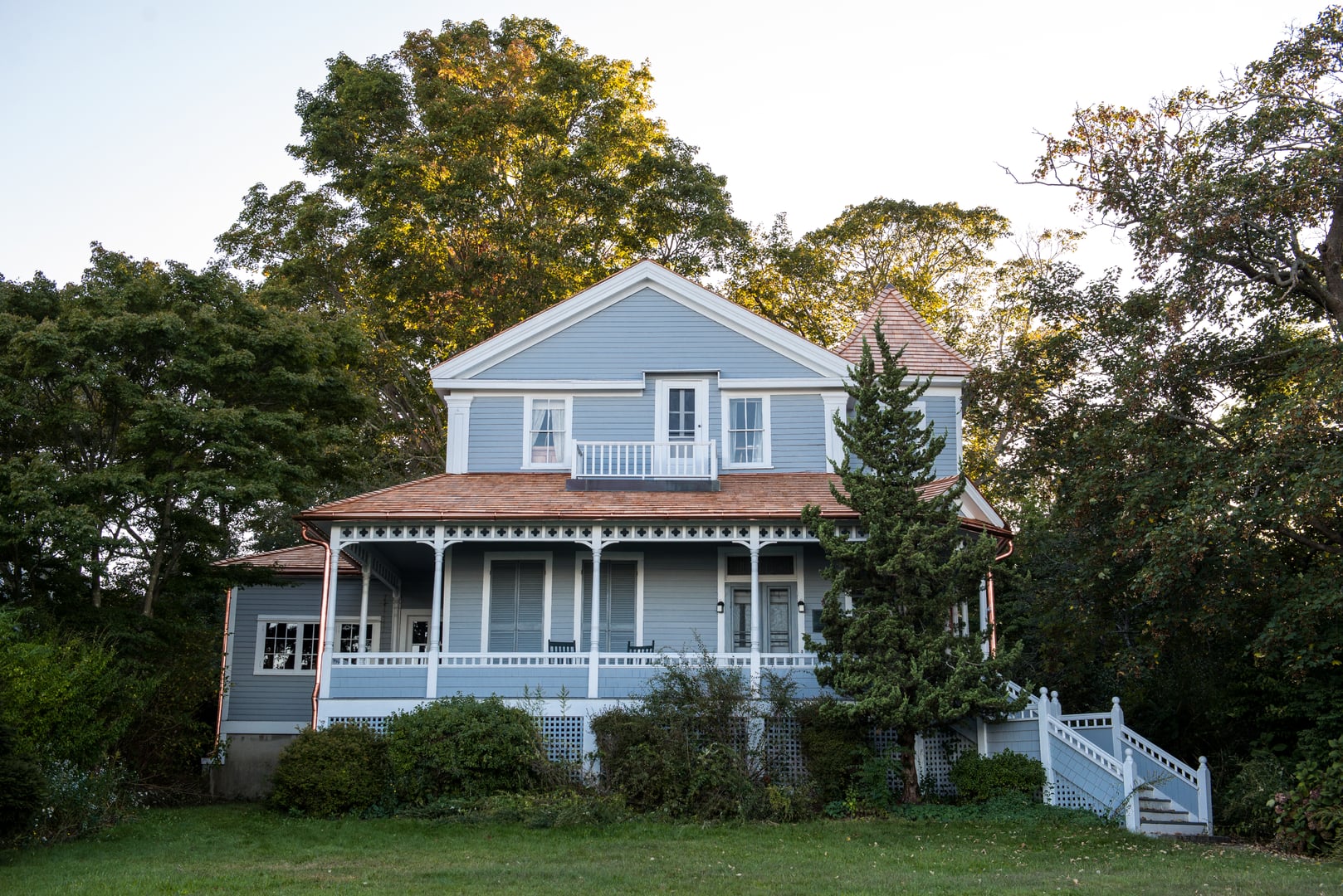 The white clapboard Monte Cristo Cottage, Eugene O'Neill's boyhood summer home, on Pequot Avenue in New London, Connecticut