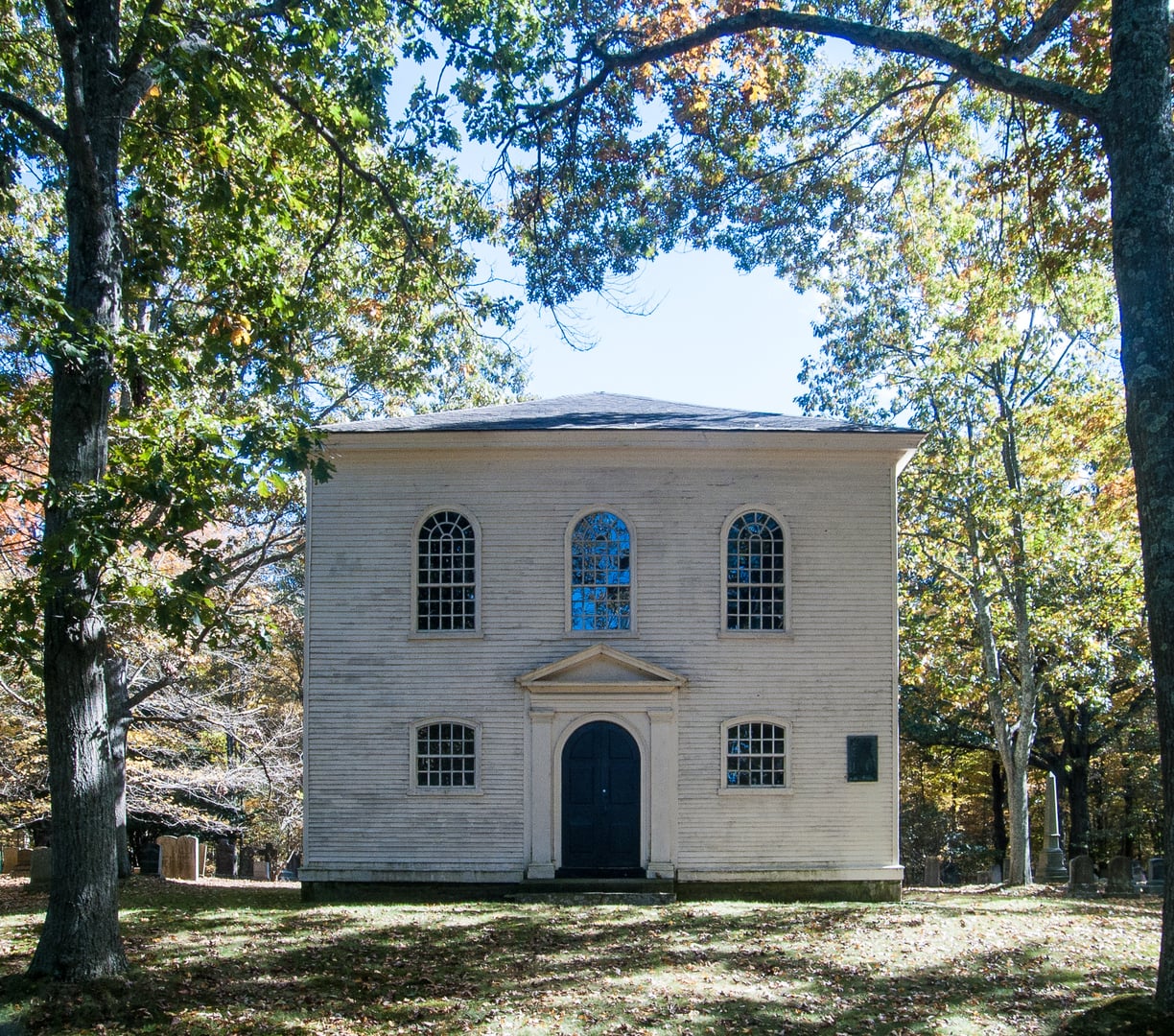 The 1771 Old Trinity Church and its burying ground in Brooklyn, Connecticut