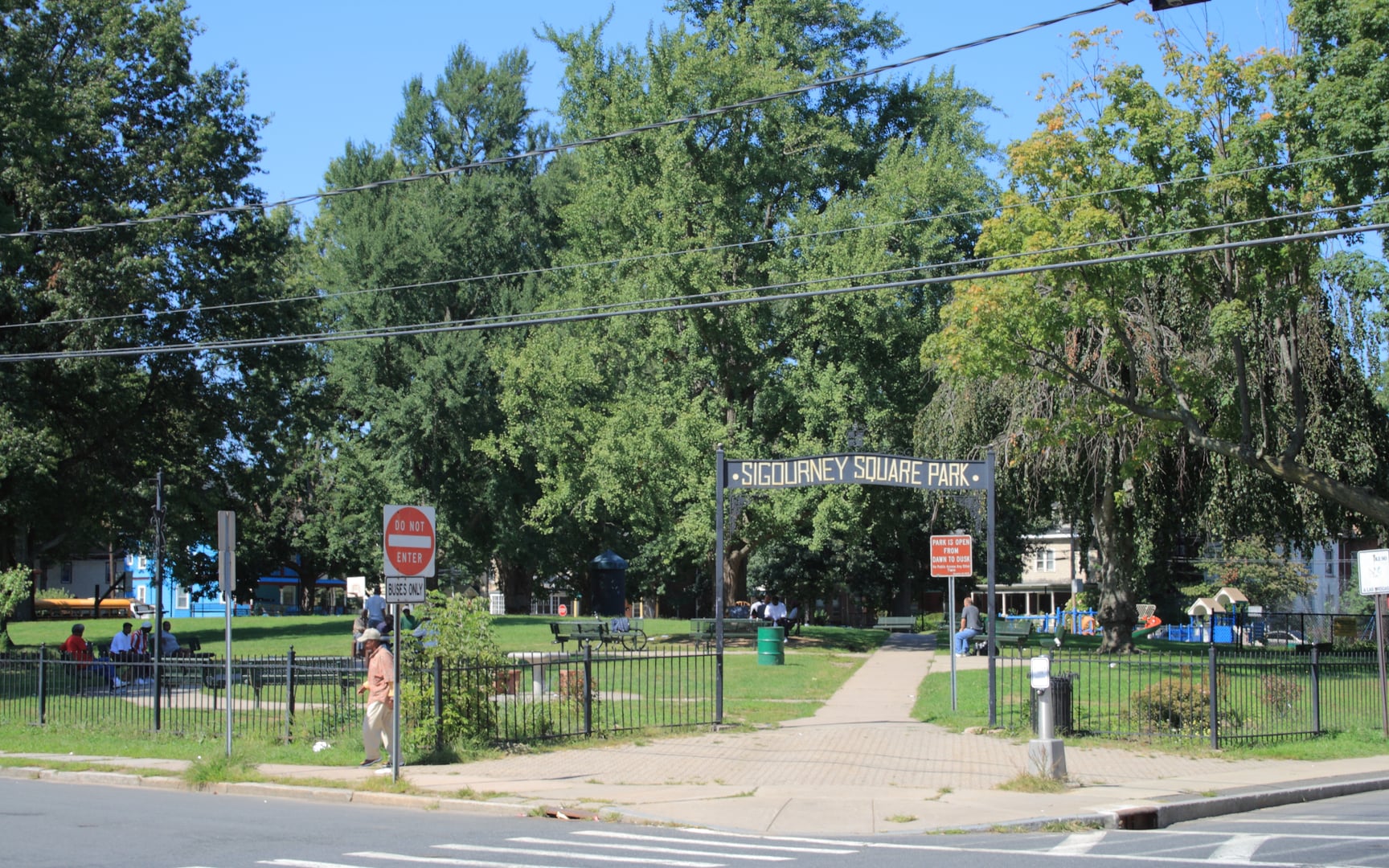 Sigourney Square Park, an 1895 three-acre public park in the Asylum Hill neighborhood of Hartford, Connecticut, anchoring the Sigourney Square Historic District.