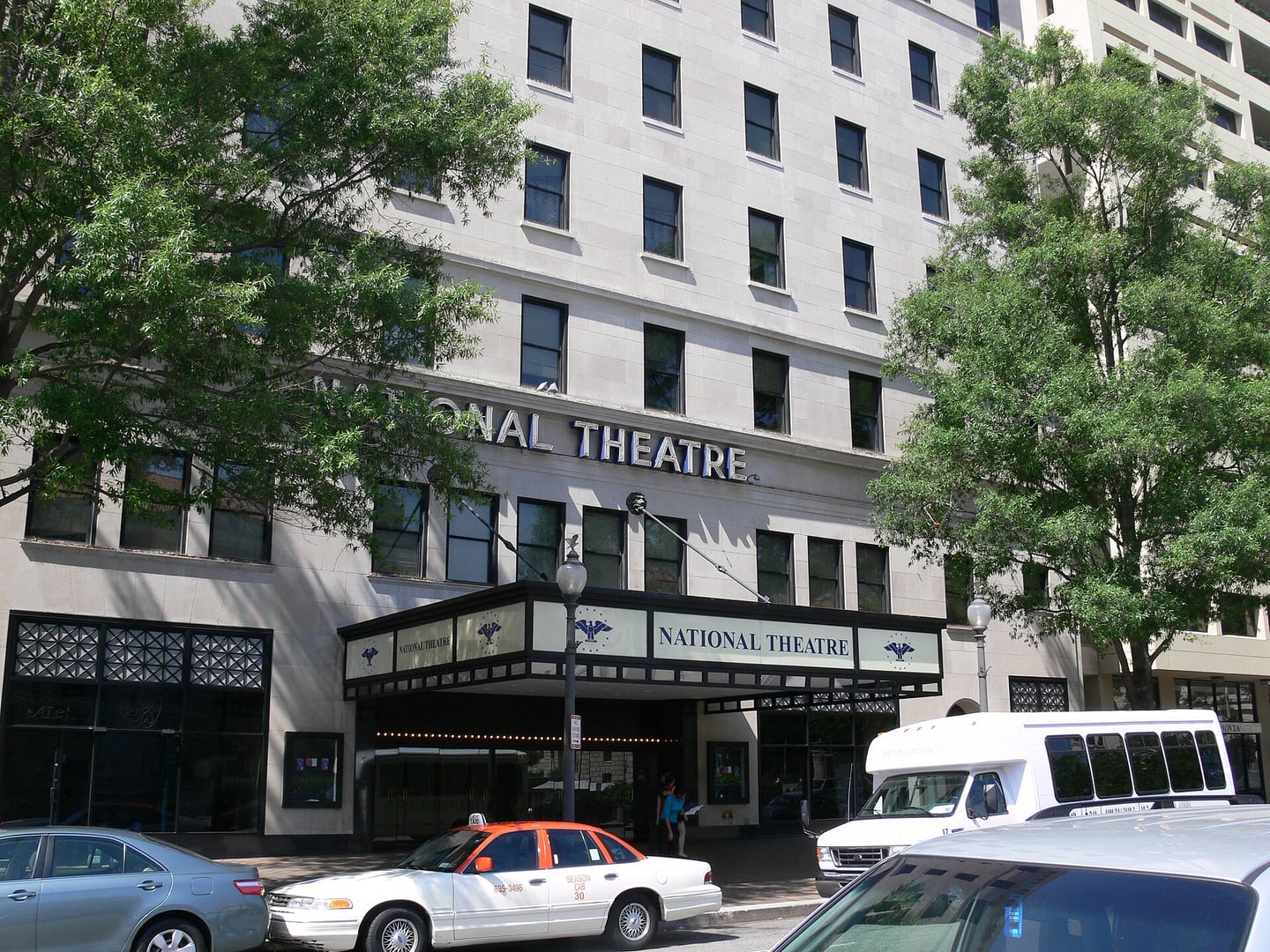 Exterior facade of the National Theatre on Pennsylvania Avenue NW in Washington DC, the second-oldest continuously operating performing arts venue in the United States
