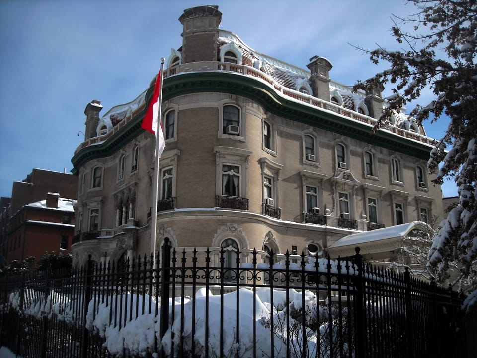 The Walsh-McLean House under snow after the North American blizzard of 2010, corner of 21st Street and Massachusetts Avenue NW, Washington DC