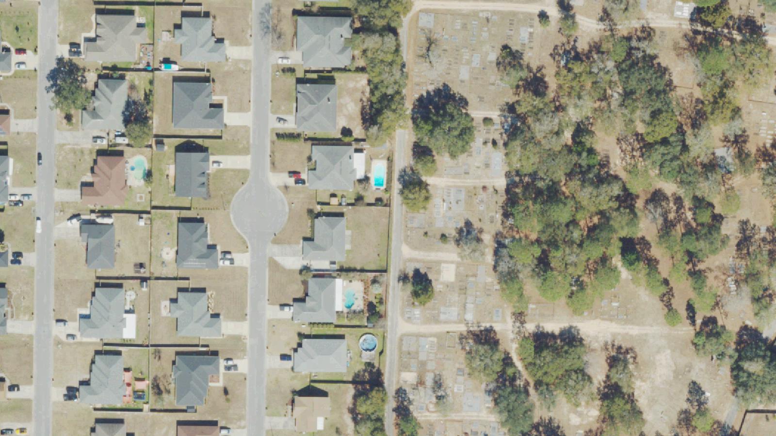 Aerial survey view of Bagdad Historic Cemetery