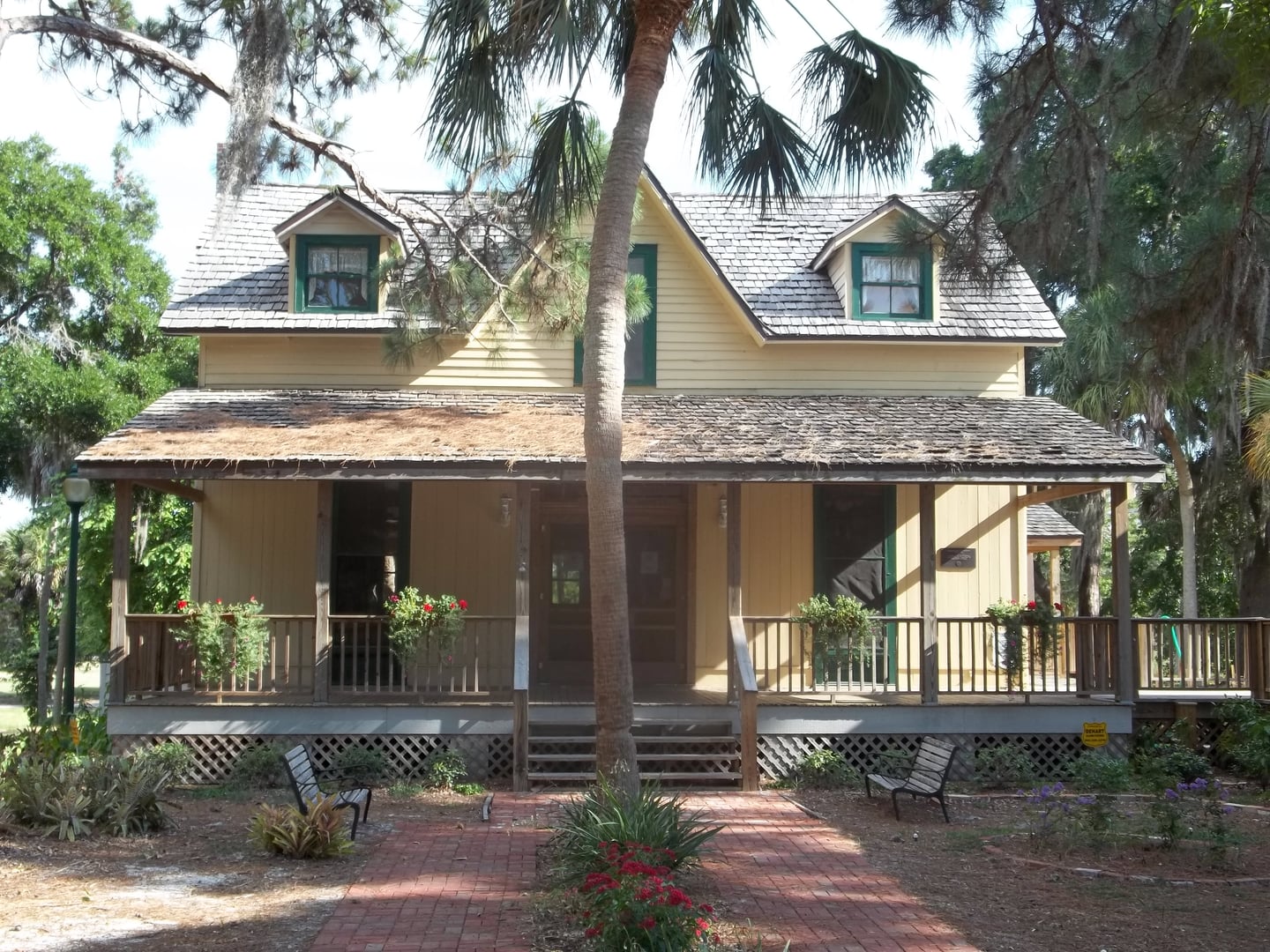 Exterior of the Bidwell-Wood House, the oldest surviving residence in Sarasota County, now located in Pioneer Park at 1260 12th Street, Sarasota, Florida