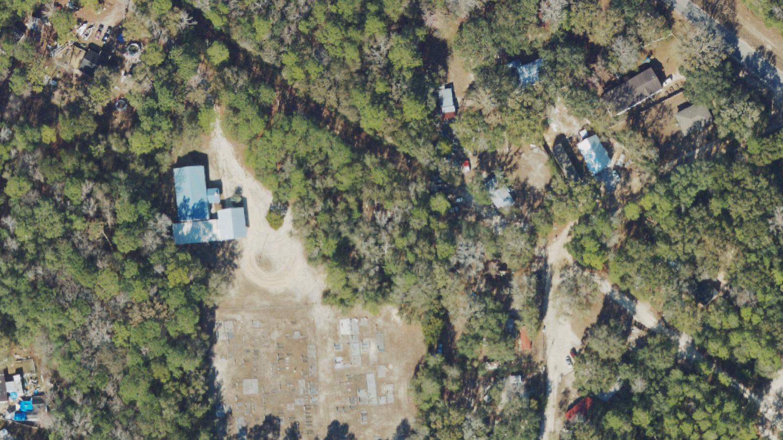 Aerial survey view of Black Creek Cemetery