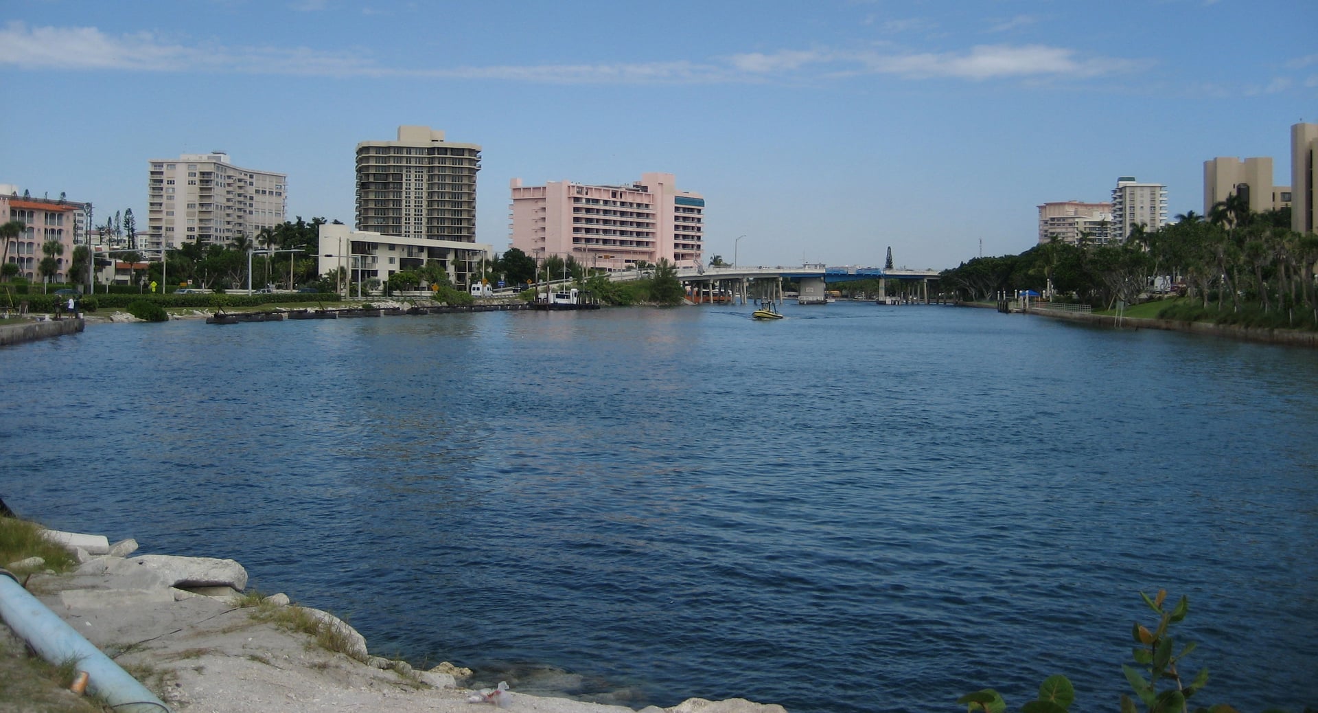 View of the Boca Raton Inlet and Bridge in Boca Raton, Florida — the South Inlet Park area where decades of paranormal reports have been documented