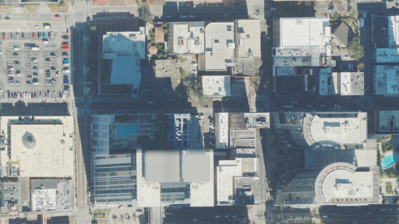 Aerial survey view of Carey Hand Building (UCF Executive Development Center)