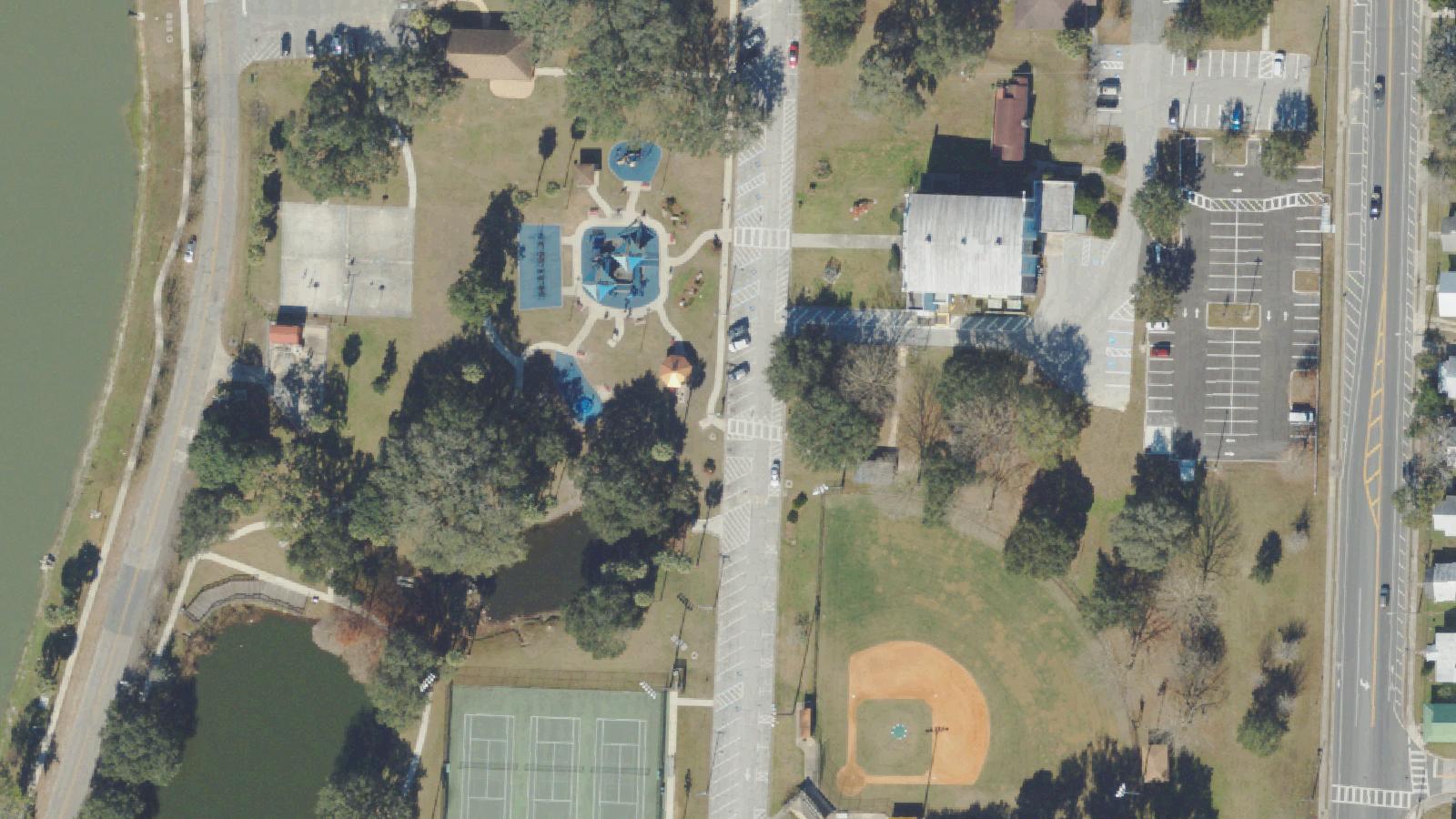 Aerial survey view of Evergreen Cemetery (Ocala)