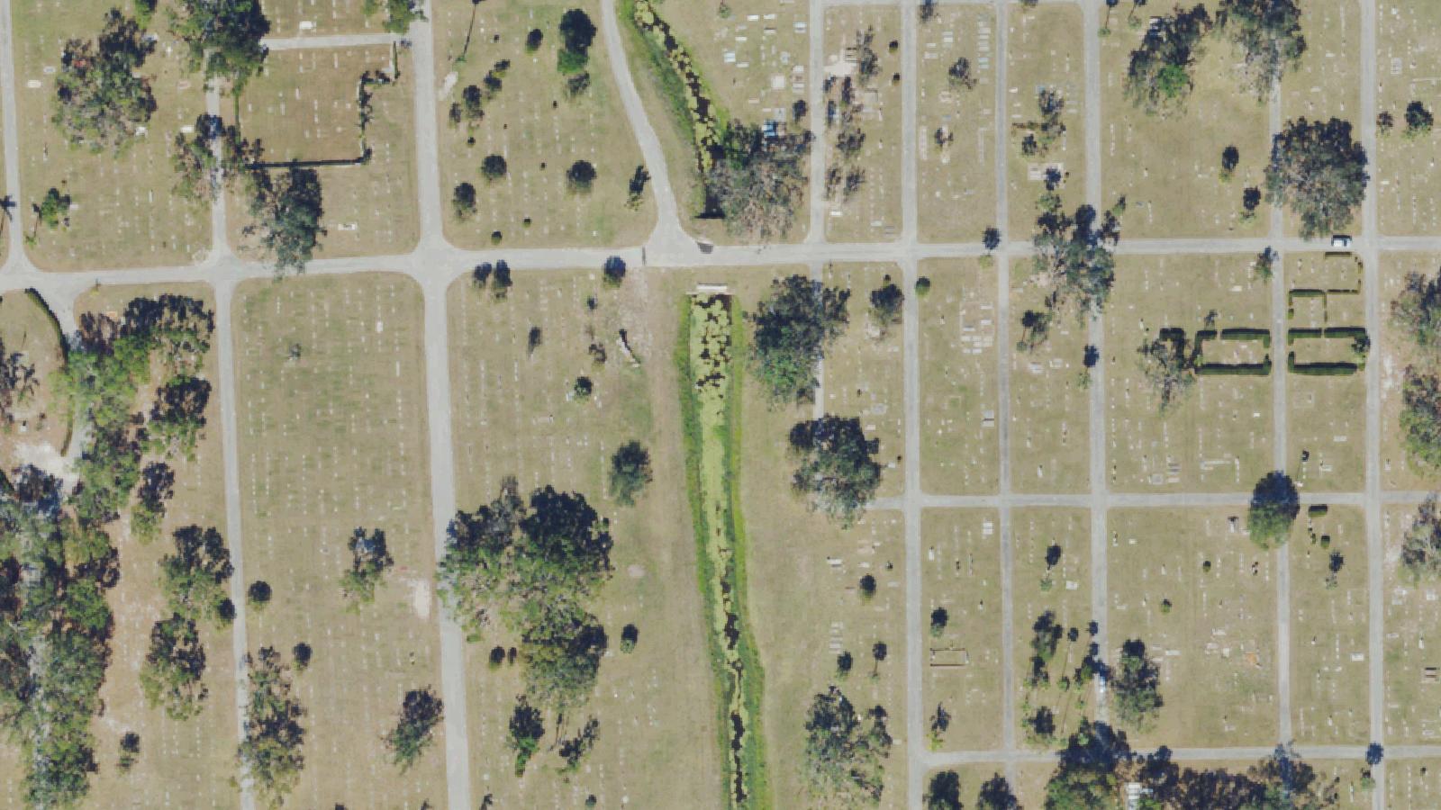 Aerial survey view of Fort Myers City Cemetery