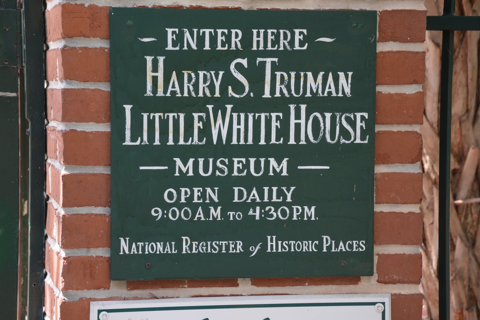Exterior view of the Harry S. Truman Little White House at 111 Front Street in Key West, Florida — the 1890 naval officers' quarters that served as Truman's winter White House across 11 visits.