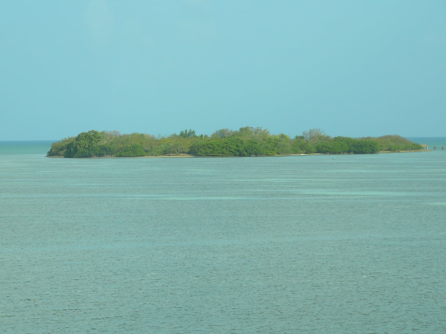 Aerial or waterside view of Indian Key in the Florida Keys — the uninhabited ghost-town island accessible only by boat.