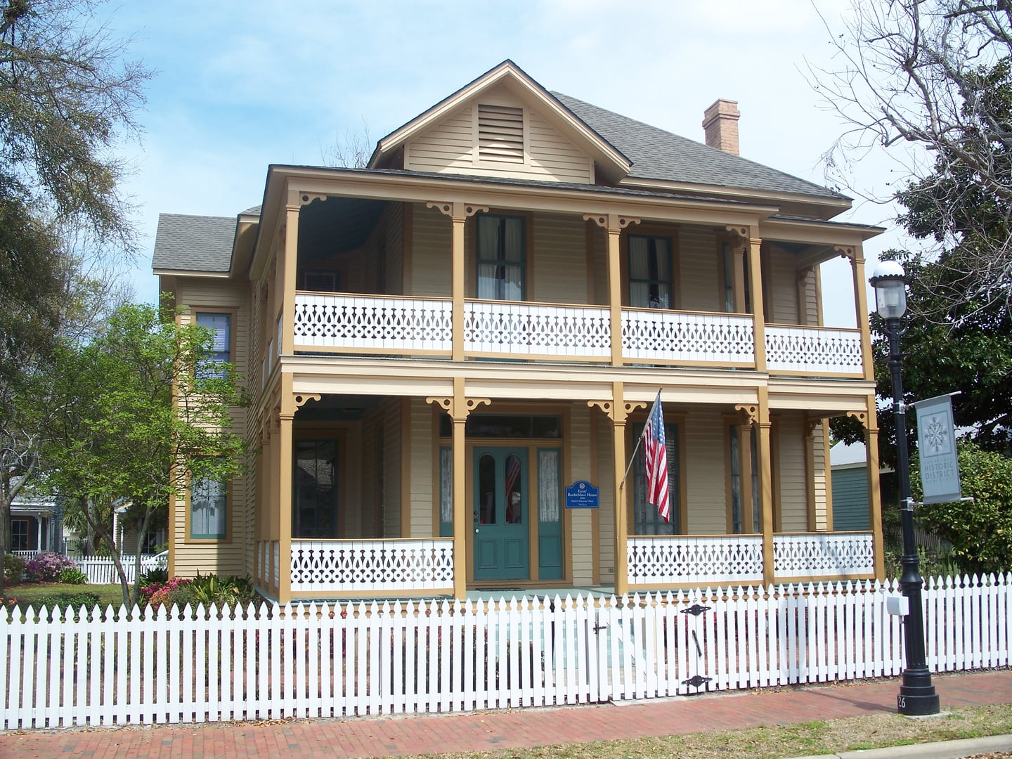 Exterior of the Lear-Rocheblave House on Zaragoza Street in Pensacola's Historic Village, circa-1890 Folk Victorian