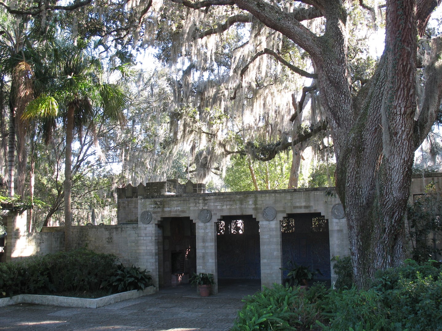 Entrance to the Maitland Art Center showing Mayan Revival masonry architecture at 231 West Packwood Avenue