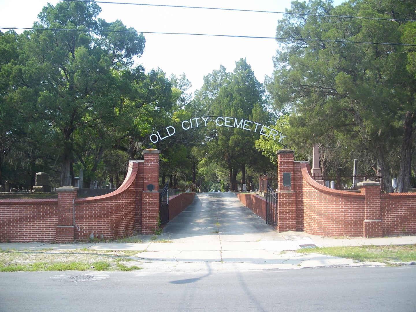 Entrance gate of Old City Cemetery in Jacksonville, Florida — the city's oldest established burial ground, founded in 1852.